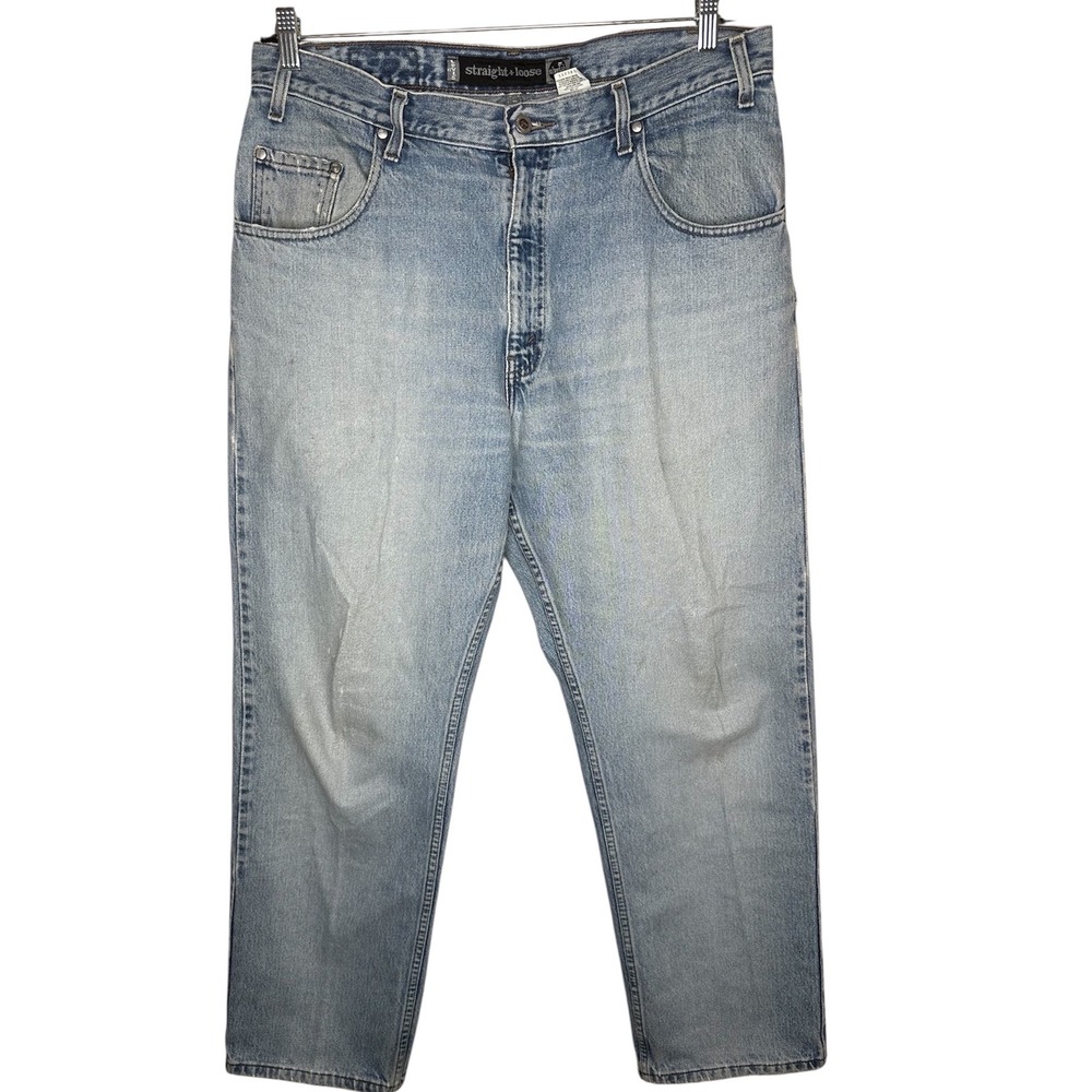 Vintage Levi's SilverTab Jeans Men's 36x32 Light Wash‎ Straight+Loose 90s Y2K